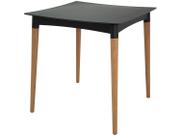 Mesa Tramontina Diana 70x70cm Preto Pernas de Madeira
