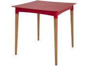 Mesa Tramontina Laura Rattan 70 cm em Polipropileno Vermelho com Pernas de Madeira
