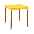 Mesa Tramontina Laura Rattan 70 cm Polipropileno Amarelo Pernas Madeira