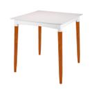 Mesa Tramontina Laura Rattan 70 cm Polipropileno Branco Pernas Madeira