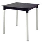 Mesa Tramontina Quadrada Plástico Preto Pernas Alumínio 70cm Modelo Summa Laura Rattan