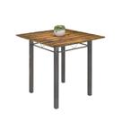 Mesa Tubular 75x75cm Tampo de Madeira 4 Lugares Júlia Soma Móveis