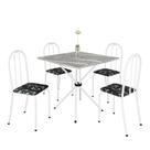 Mesa Tubular Analy 70x70cm Granito Topázio 4 Cad Tubo Branco