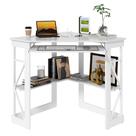 Mesa VECELO 104x76 cm de canto com estação de carregamento branca