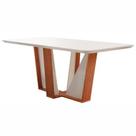 Mesa Veneza 13590 Com Vidro Lj Móveis Cinamomo Off White