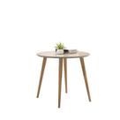 Mesa Veneza Redonda 90cm Tampo Vidro Off-White - Casa D