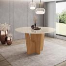 Mesa Vertice Para 6 Lugares Tampo De 140cm Redonda Com Vidro Nature Com Off White Mesa Vertice Para 6 Lugares Tampo De 140cm Redonda Com Vidro Nature Com Off White