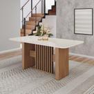 Mesa Vivian 180cm Canto Arredondado com Vidro