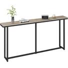 Mesa Yaheetech Console 160 cm com estrutura metálica cinza