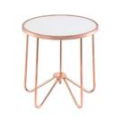 Mesa Yardlio Alivia em vidro fosco em ouro rosa 55x55x56 cm