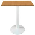 Mesa Zeta Ferro Branco 75 cm Alt Disco Redondo Tampo MDP Quadrado 70 cm Larg x 2,5 cm Alt Samba