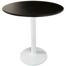 Mesa Zeta Ferro Branco 75 cm (Alt) Disco Redondo Tampo MDP Redondo 80 cm (Larg) x 2,50 cm (Alt) Preto