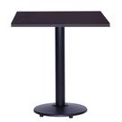 Mesa Zeta Ferro Preto 75 cm (Alt) Disco Redondo Tampo MDP Quadrado 60 cm (Larg) x 2,50 cm (Alt) Preto