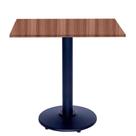 Mesa Zeta Ferro Preto 75 cm (Alt) Disco Redondo Tampo MDP Quadrado 60 cm (Larg) x 2,50 cm (Alt) Walnut