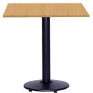 Mesa Zeta Ferro Preto 75 cm (Alt) Disco Redondo Tampo MDP Quadrado 70 cm (Larg) x 2,50 cm Alt Samba