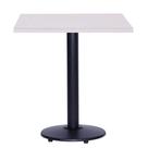 Mesa Zeta Ferro Preto 75 cm (Alt) Disco Redondo Tampo MDP Quadrado 80 cm (Larg) x 2,50 cm (Alt) Branco