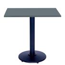 Mesa Zeta Ferro Preto 75 cm (Alt) Disco Redondo Tampo MDP Quadrado 80 cm (Larg) x 2,50 cm (Alt) Grafito