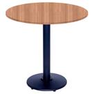 Mesa Zeta Ferro Preto 75 cm (Alt) Disco Redondo Tampo MDP Redondo 60 cm (Larg) x 2,50 cm (Alt) Noce Nat