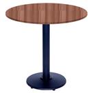 Mesa Zeta Ferro Preto 75 cm (Alt) Disco Redondo Tampo MDP Redondo 60 cm (Larg) x 2,50 cm (Alt) Walnut