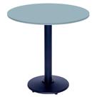 Mesa Zeta Ferro Preto 75 cm (Alt) Disco Redondo Tampo MDP Redondo 70 cm (Larg) x 2,50 cm (Alt) Cinza
