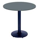 Mesa Zeta Ferro Preto 75 cm (Alt) Disco Redondo Tampo MDP Redondo 80 cm (Larg) x 2,50 cm (Alt) Grafito