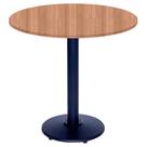 Mesa Zeta Ferro Preto 75 cm (Alt) Disco Redondo Tampo MDP Redondo 80 cm (Larg) x 2,50 cm (Alt) Noce Nat