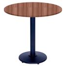 Mesa Zeta Ferro Preto 75 cm (Alt) Disco Redondo Tampo MDP Redondo 80 cm (Larg) x 2,50 cm (Alt) Walnut