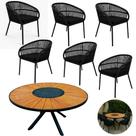 Mesa Zurick 1,50 + 6 Poltronas Cozinha Sala Valencia Corda Náutica