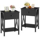 Mesas finais Mesa de cabeceira moderna VECELO com gaveta e prateleira