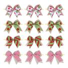 Meseey, 12 peças de cana-de-doces de Natal, laços de serapilheira de 10 cm