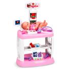 Mesinha Bancada Kit Médico Doutora Meg Hospital De Brinquedo Infantil Divertido 76 Cm 15 Peças