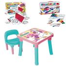 Mesinha Cadeira Infantil Unicórnio + Kit Rush e Desenho