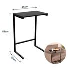 Mesinha de Apoio Café Livro Controle Auxiliar Lateral MDF e Ferro Mesinha de Apoio Café Livro Controle Auxiliar Lateral MDF e Ferro