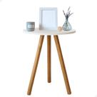 Mesinha de Canto Redonda Pé Palito Lateral de Sofa Decoração Sala Grande