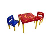 Mesinha Didática Infantil Com 2 Cadeiras Tritec + 10 Números e 26 Letras Para Encaixar
