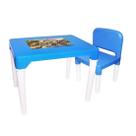 Mesinha Infantil Dinossauro com 1 Cadeira Azul
