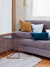 Mesinha Lateral Notebook Pé Rose Gold Tampo Preto MDF Luxo