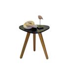 Mesinha Lateral Redonda Sala Pe Palito Retro Decorativa Tampo Orgânico