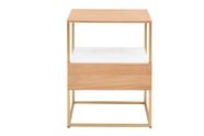 Mesinha Lucy 1 Gaveta Cabeceira Apoio Lateral Cama Sofa Colorido Dourado/Damasco