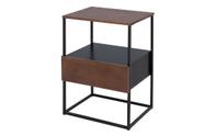 Mesinha Lucy 1 Gaveta Cabeceira Apoio Lateral Cama Sofa Preto/Chocolate