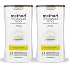 Método de pacotes de detergente para lava-louças Lemon Mint 54 comprimidos x 2