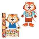 Meus Primeiros Alinhavos Tigre Fashion Brinquedos Educativos Madeira Alinhavo Pedagógico Coordenação Motora Infantil Bate Bumbo Criança 4 anos
