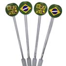 Mexedor De Drinks Acrílico Brasil Copa do Mundo 17cm - 8 Unid