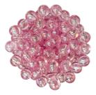Miçanga Bola De Sabão Translucida Rosa Bebe Irisada 8mm 100g