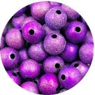 Miçanga Bola Lisa 12mm Roxo Brilhante Passante 100pçs 110g