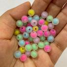 Miçanga Bolinha Fosca com Miolo Colorido Contas Passante 8mm 360pçs Para Fazer Pulseira Montar Colar