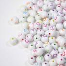 Miçanga Bolinha Letras Coloridas 8MM 210Un 45g