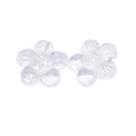 Miçanga Botão Flor Acrílico Transparente 5 Pétalas 23mm 50pçs 100g