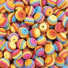 Miçanga Craquelada Colorida 10mm Passante Pérola Amora ABS 50pçs 17g
