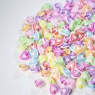 Miçanga Entremeio Branco Coração Multi Color 11MM 110Uni 32g